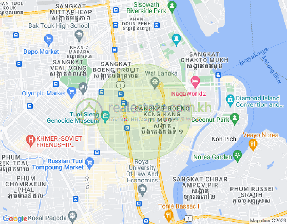 Carte de BKK 1, Boeng Keng Kang, Phnom Penh