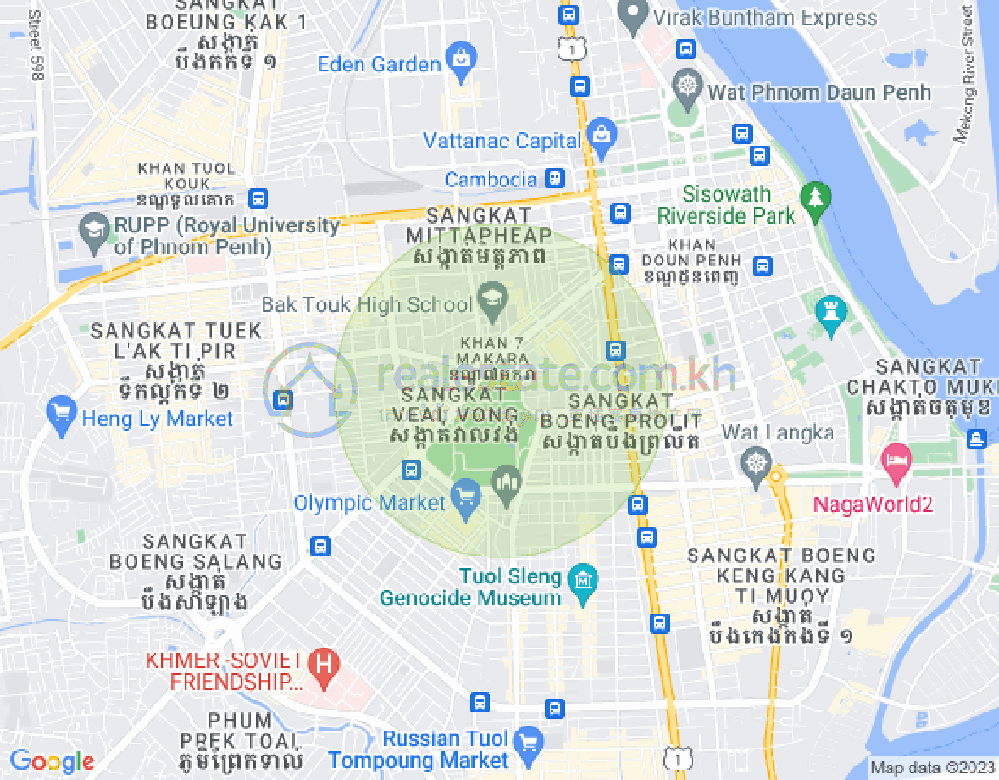 Mapa: Veal Vong, 7 Makara, Phnom Penh