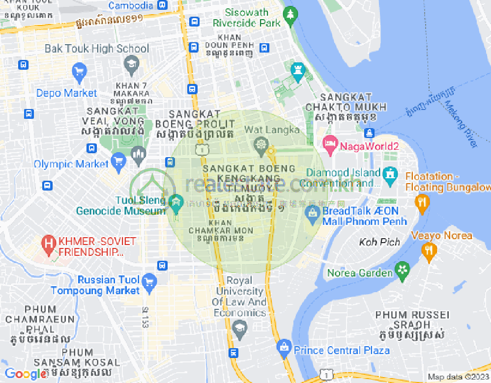 万景岗1分区（BKK1), 波哥堪, 金边地图
