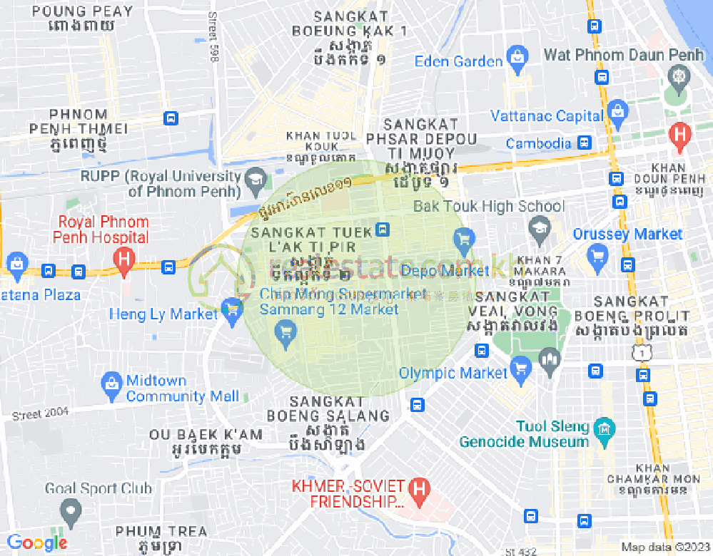 Mapa: Tuek L'ak 3, Toul Kork, Phnom Penh