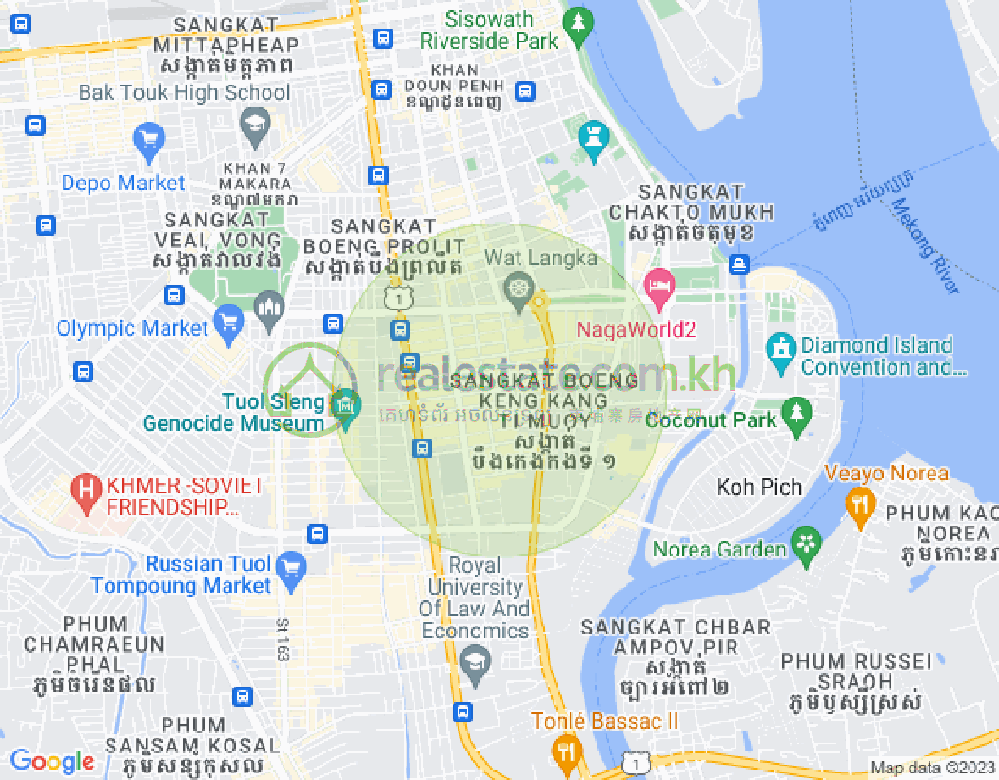万景岗1分区（BKK1), 波哥堪, 金边地图