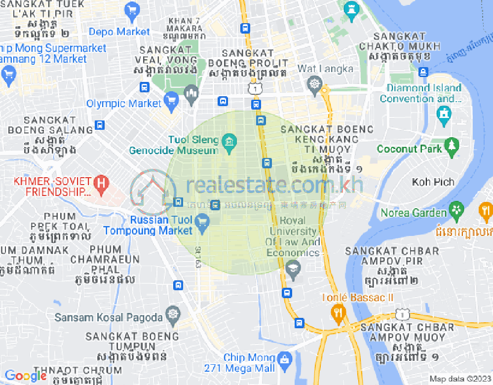 万景岗3分区（BKK3), 波哥堪, 金边地图
