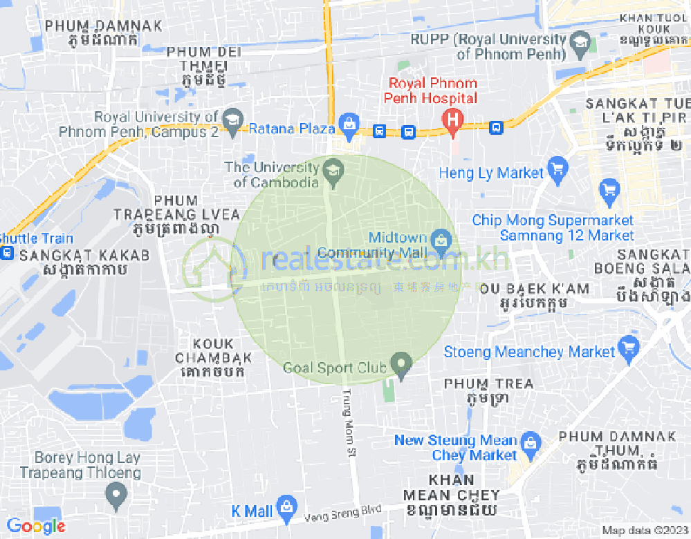 Carte de Tuek Thla, Sen Sok, Phnom Penh