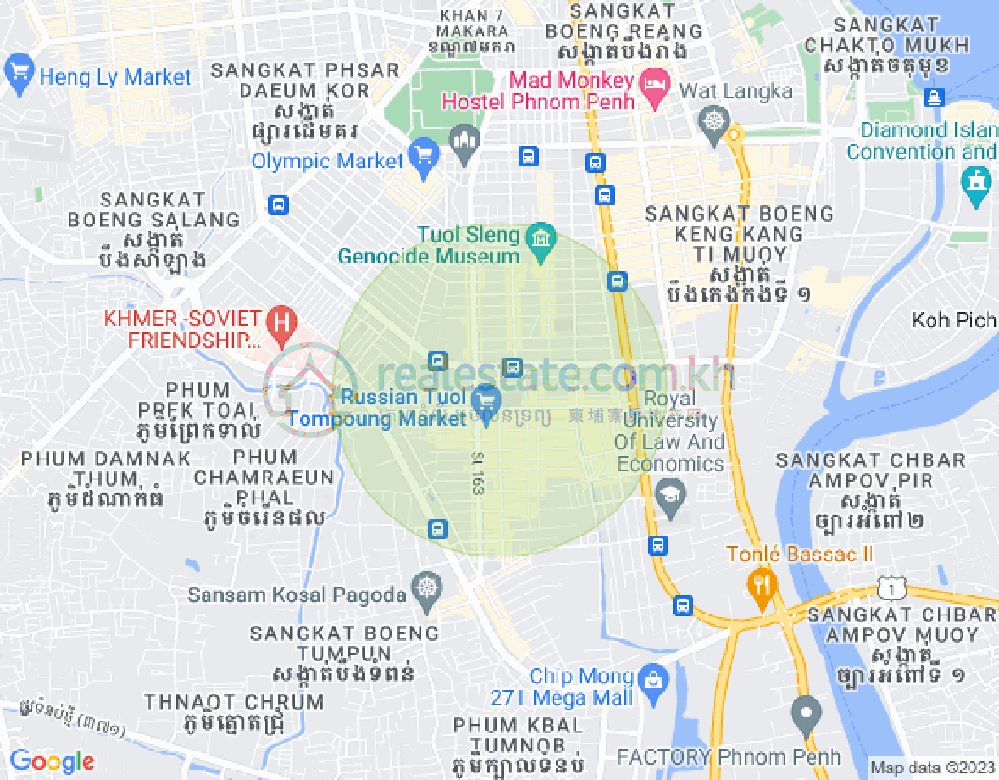 Map of Toul Tum Poung 1, Chamkarmon, Phnom Penh