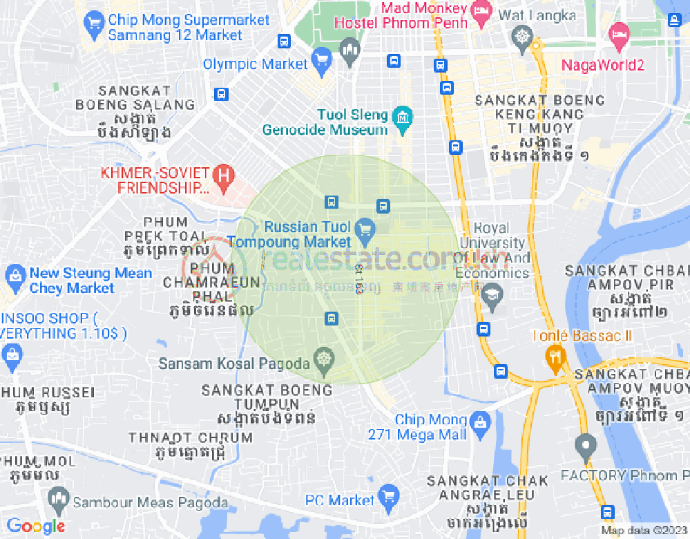 Map of Toul Tum Poung 1, Chamkarmon, Phnom Penh