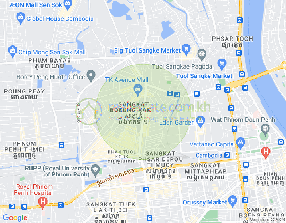 万谷湖1分区, 堆谷区, 金边地图