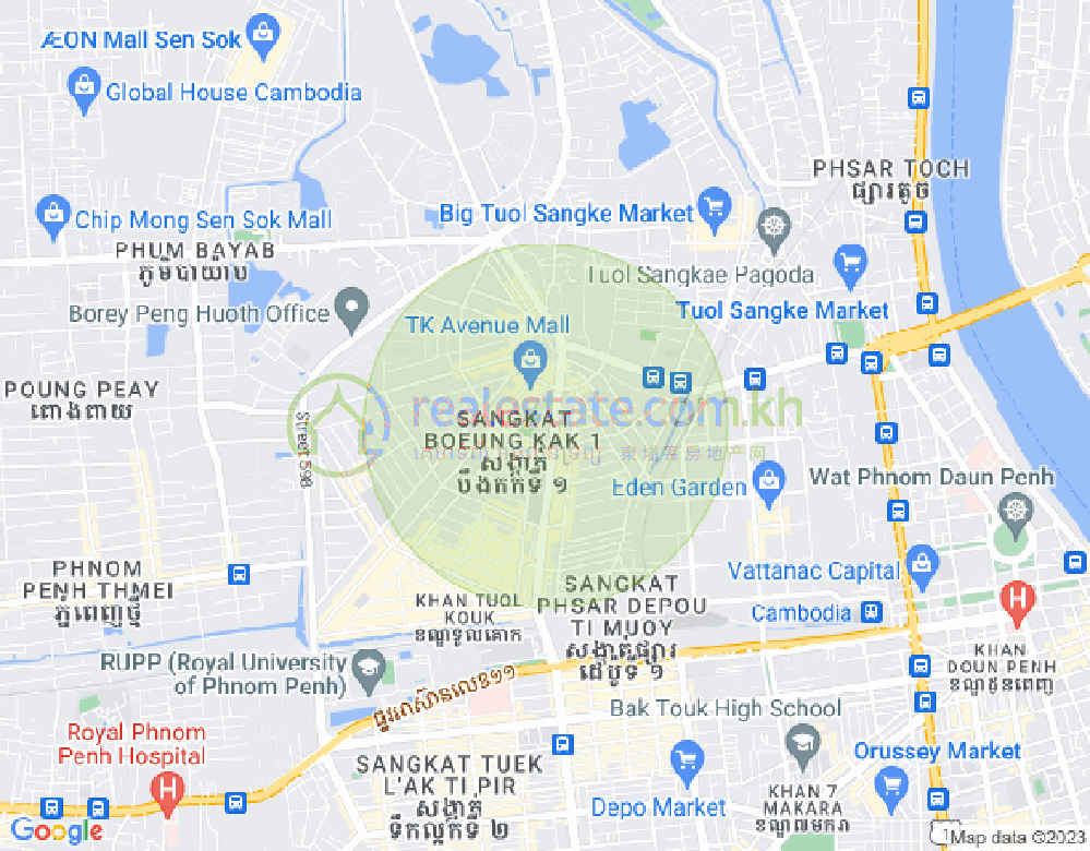 万谷湖1分区, 堆谷区, 金边地图
