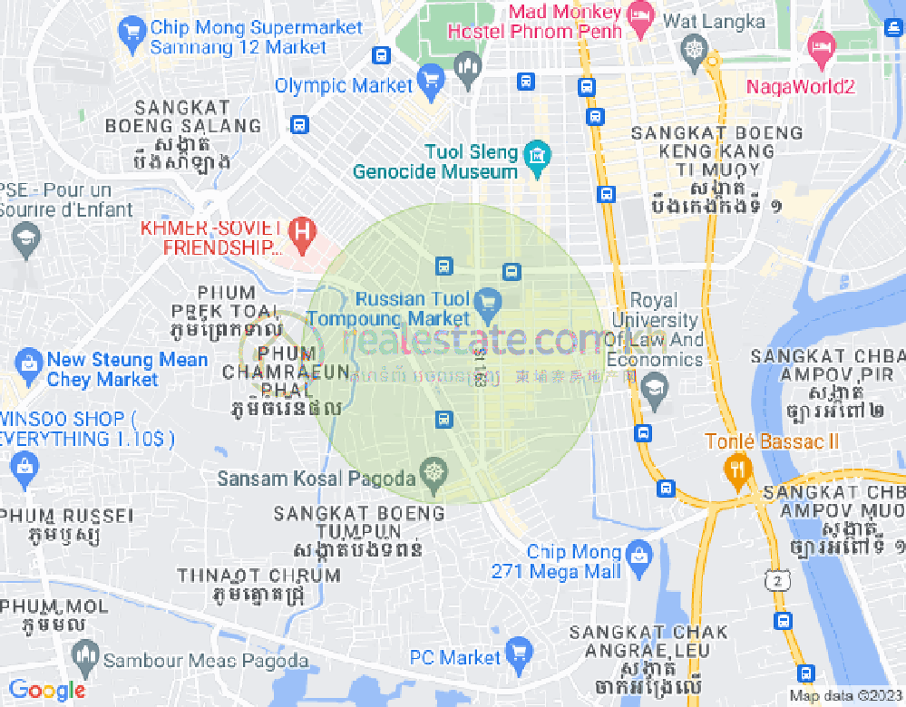Map of Toul Tum Poung 1, Chamkarmon, Phnom Penh