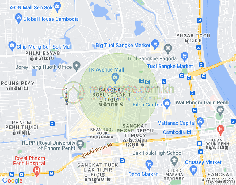 万谷湖1分区, 堆谷区, 金边地图