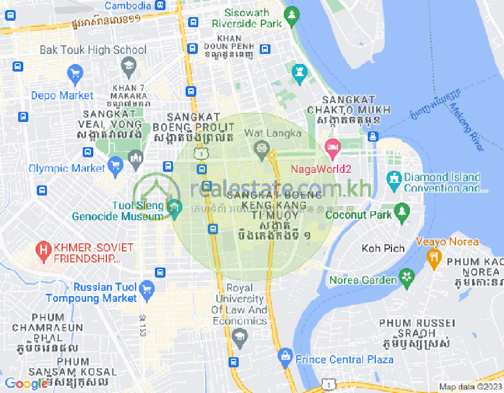 Map of BKK 1, Boeng Keng Kang, Phnom Penh