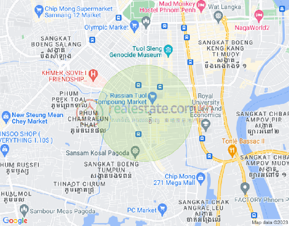 Map of Toul Tum Poung 1, Chamkarmon, Phnom Penh