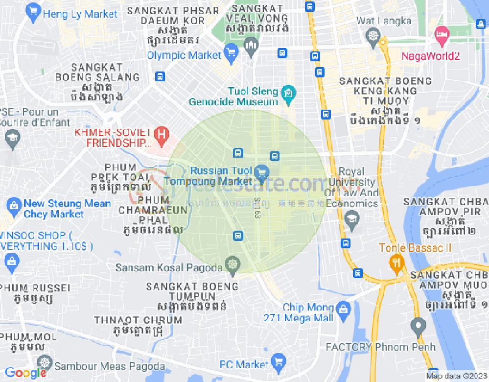 Map of Toul Tum Poung 1, Chamkarmon, Phnom Penh