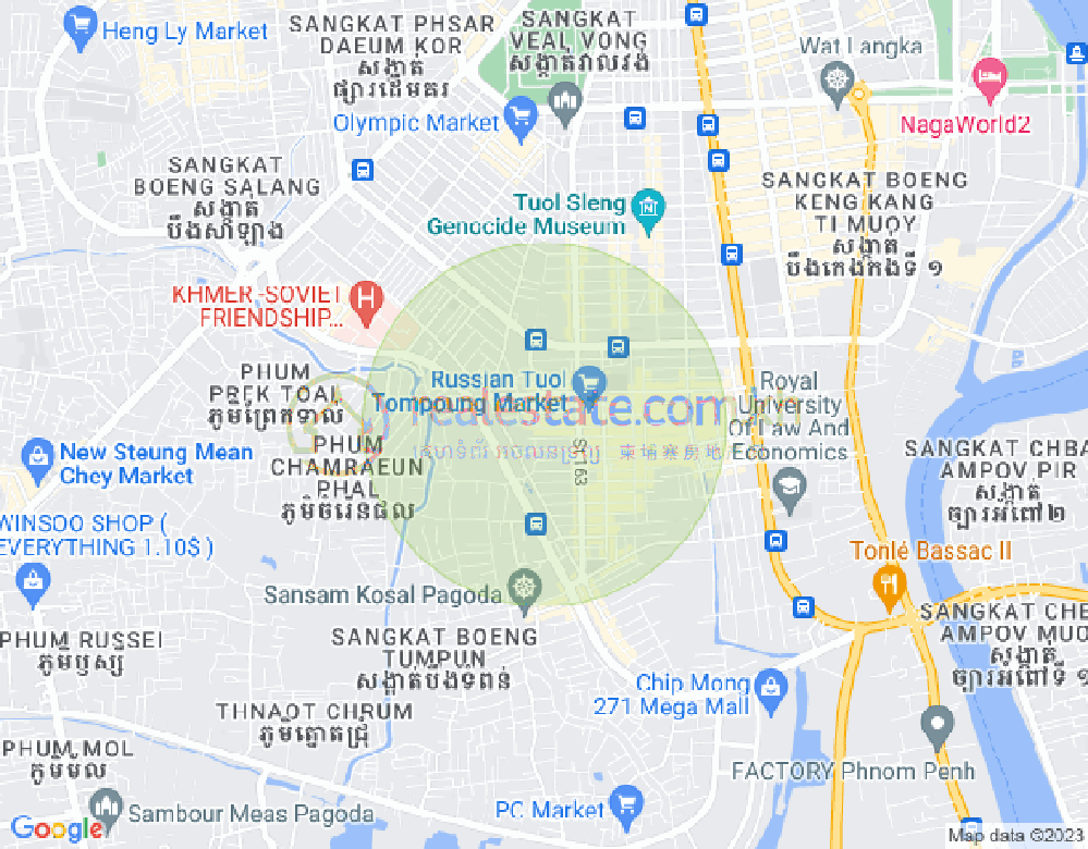 Map of Toul Tum Poung 1, Chamkarmon, Phnom Penh