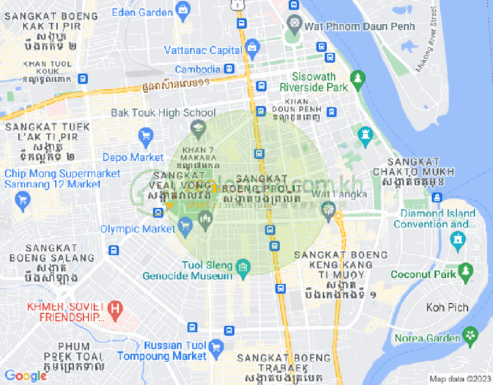 Mapa: Boeung Prolit, 7 Makara, Phnom Penh
