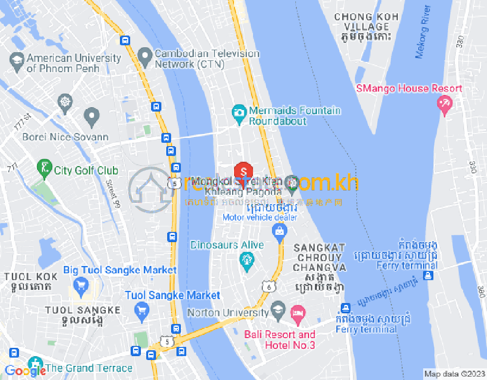 Mapa: Preaek Lieb, Chroy Changvar, Phnom Penh