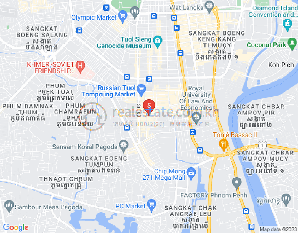 Map of Boeung Trabek, Chamkarmon, Phnom Penh