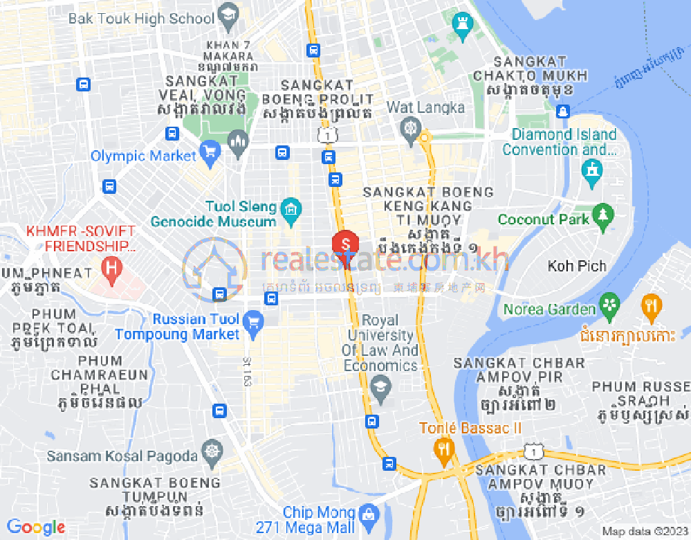 万景岗3分区（BKK3), 波哥堪, 金边地图