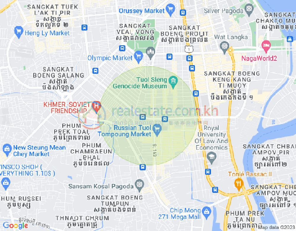 백색하구역, 짬까몬, 프놈펜 지도