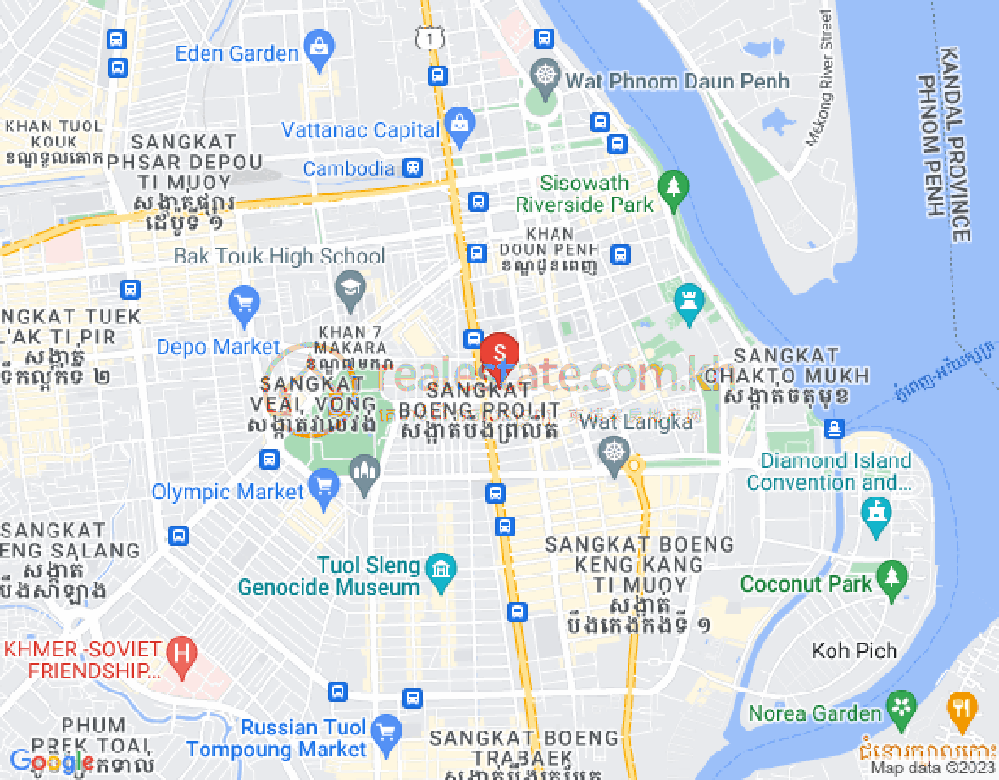 Mapa: Boeng Reang, Daun Penh, Phnom Penh