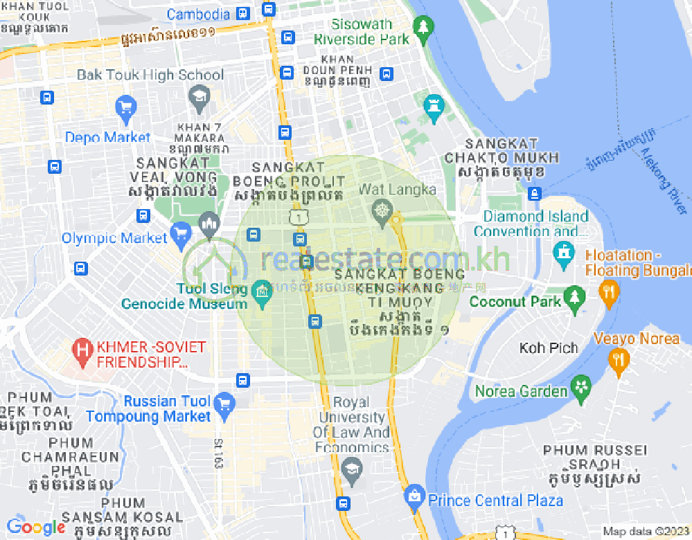 Map of BKK 1, Boeng Keng Kang, Phnom Penh