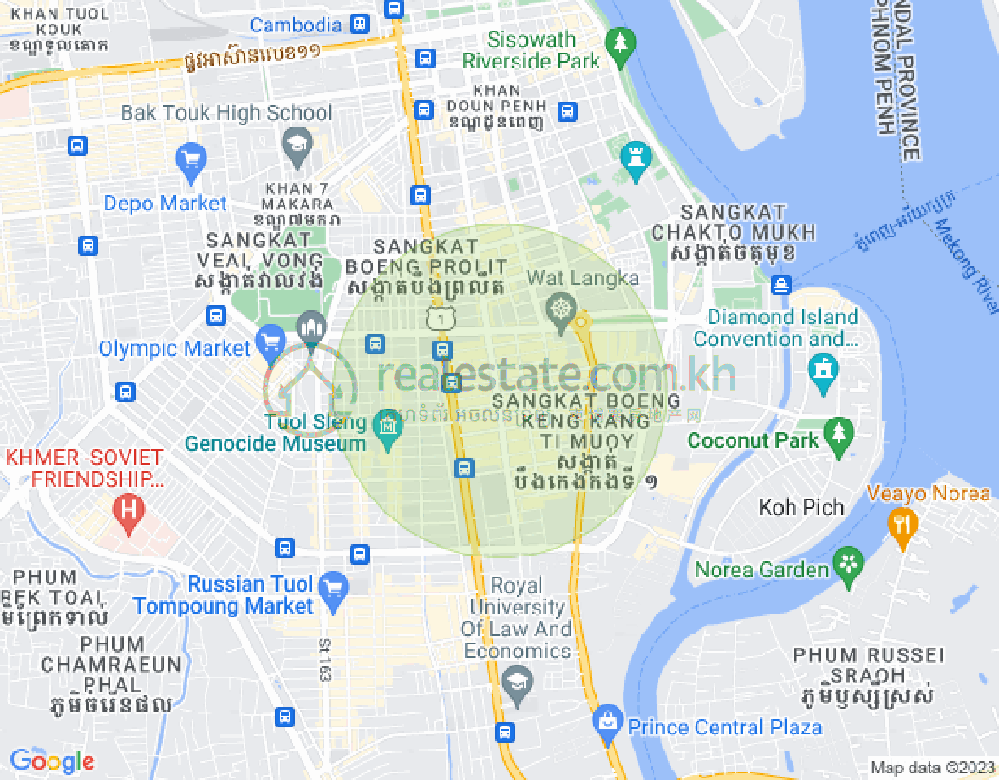 Map of BKK 1, Boeng Keng Kang, Phnom Penh
