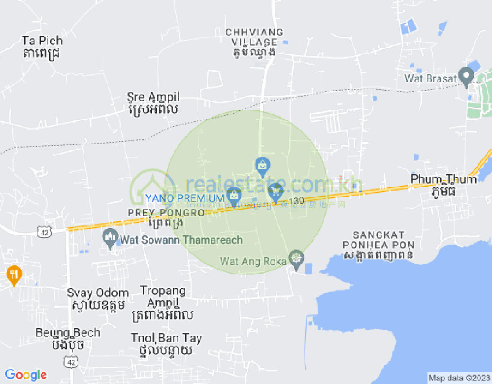 แผนที่ แพรกพนอ, เปรกพนอ, พนมเปญ