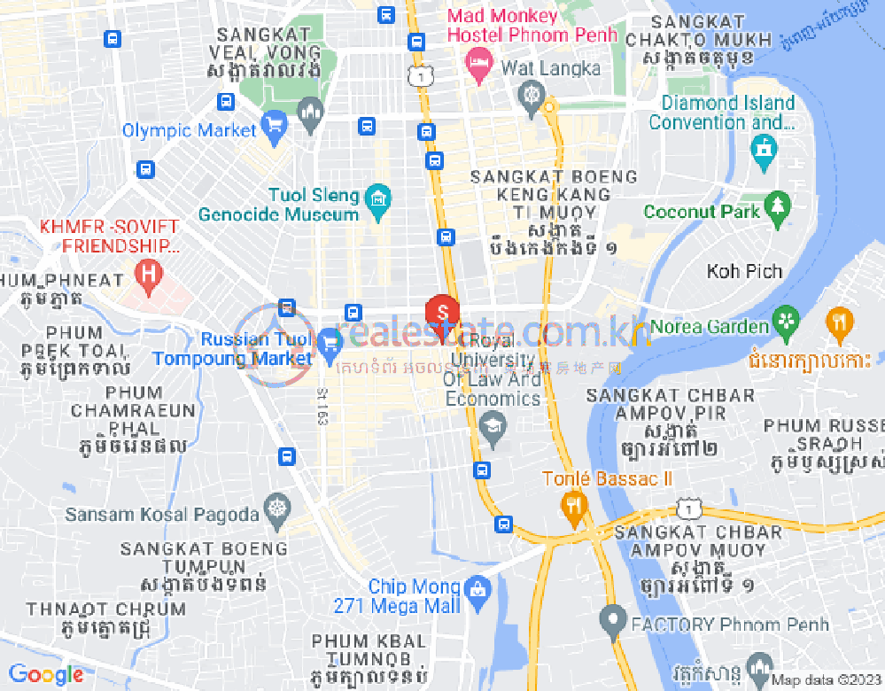 백색하구역, 짬까몬, 프놈펜 지도