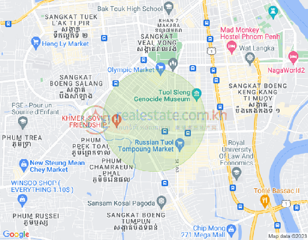 Mapa: BKK 1, Boeng Keng Kang, Phnom Penh