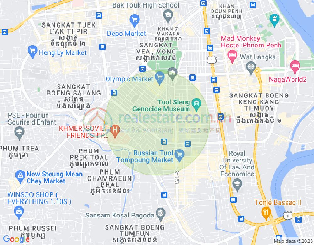 Mapa: BKK 1, Boeng Keng Kang, Phnom Penh
