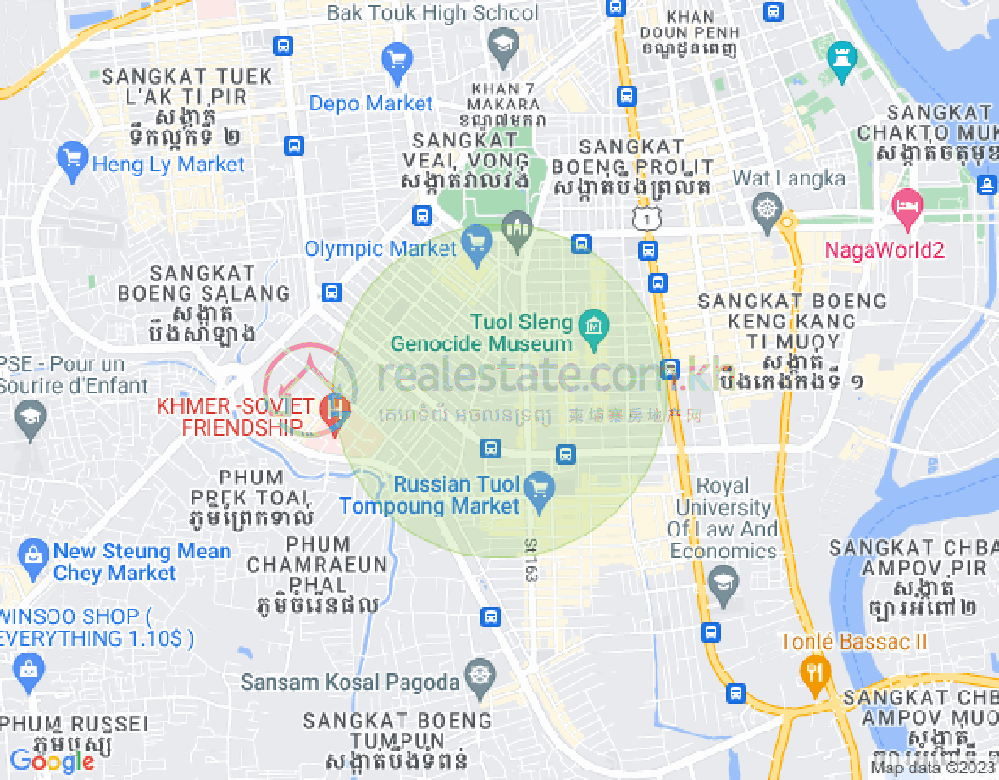 BKK 1, ボンケンコン, プノンペンの地図