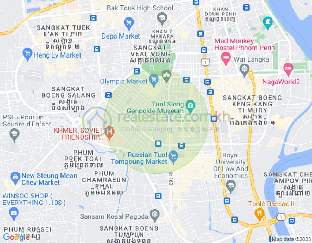 Mapa: BKK 1, Boeng Keng Kang, Phnom Penh