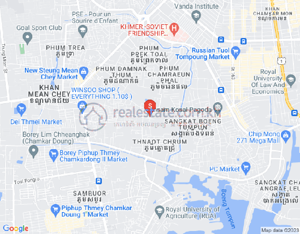 Stueng Mean chey区, 棉芷区, 金边地图