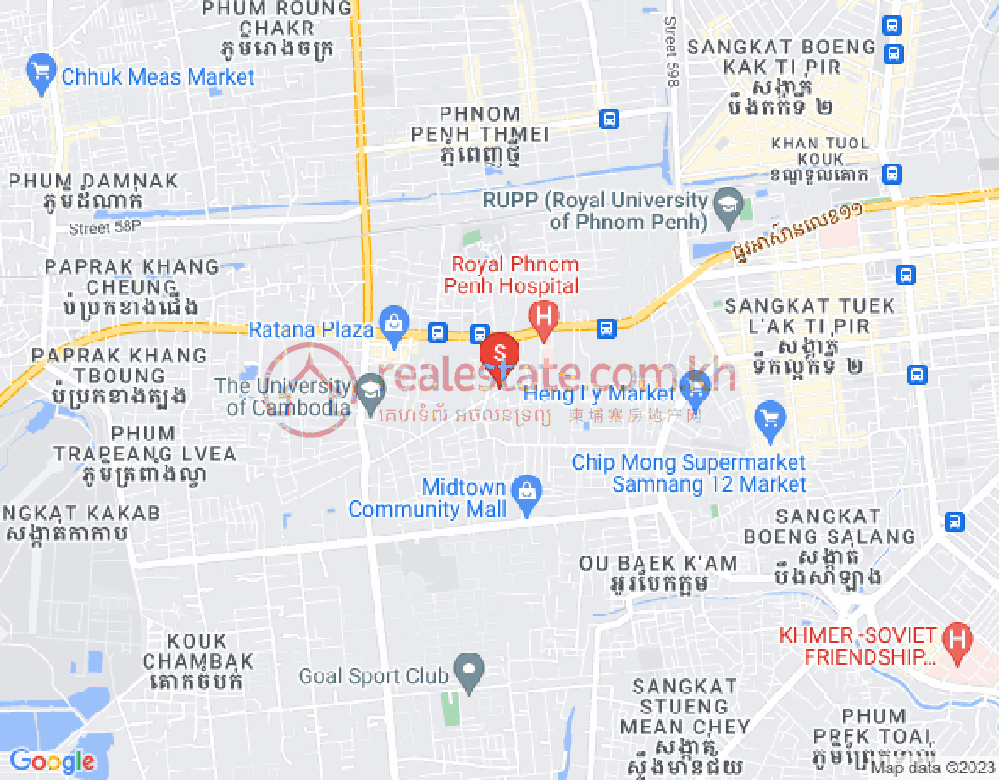 Map of Krang Thnong, Sen Sok, Phnom Penh