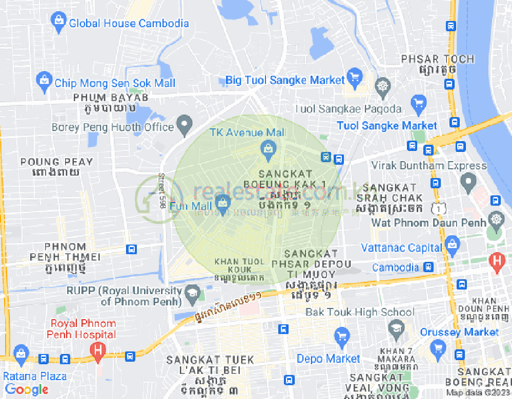 万谷湖1分区, 堆谷区, 金边地图
