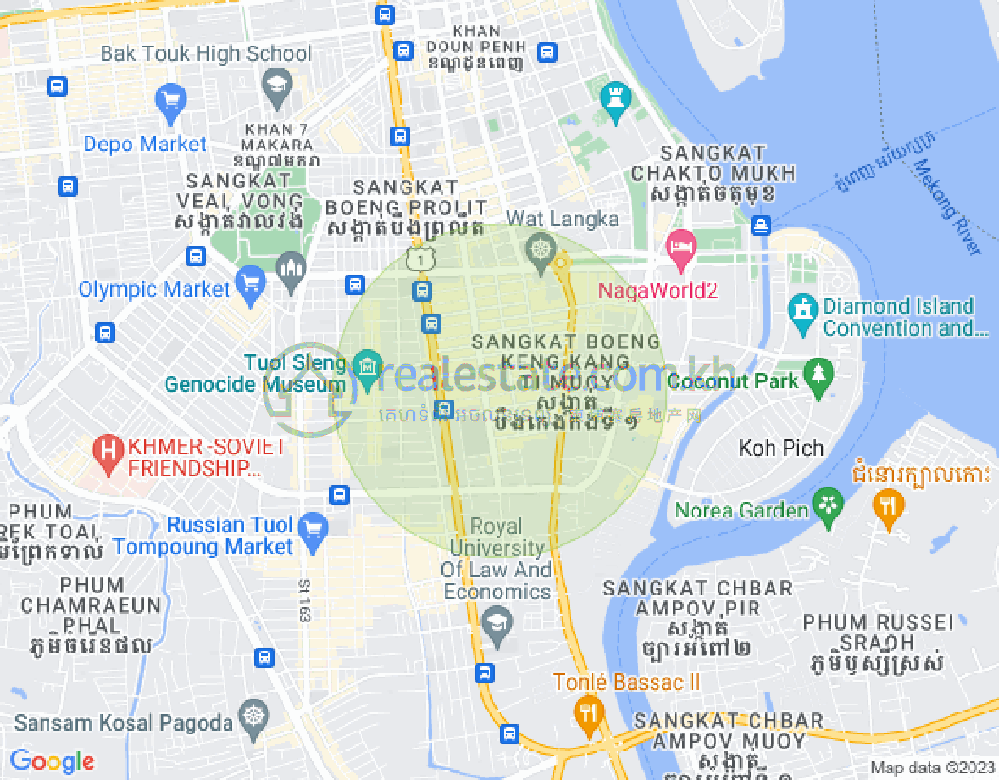 Map of BKK 1, Boeng Keng Kang, Phnom Penh