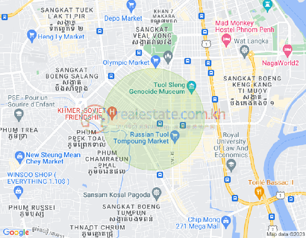 Mapa: BKK 2, Boeng Keng Kang, Phnom Penh