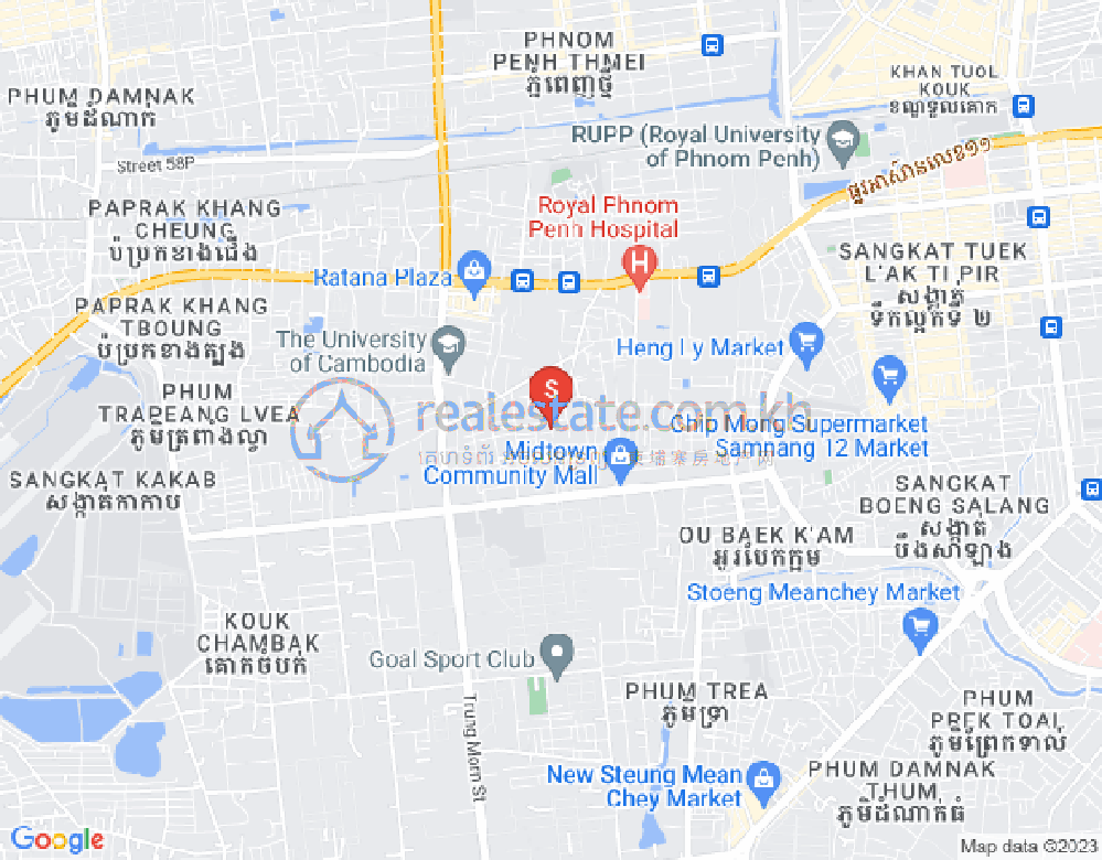 ផែនទី ទឹកថ្លា, សែនសុខ, ភ្នំពេញ