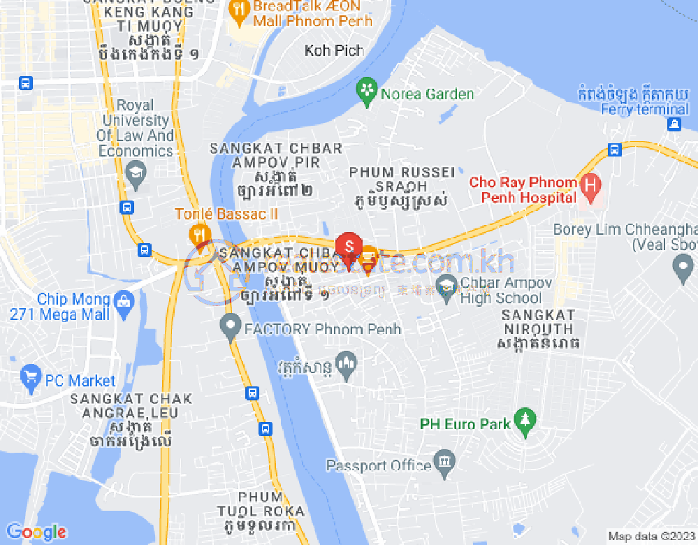 Mapa: Chbar Ampov II, Chbar Ampov, Phnom Penh
