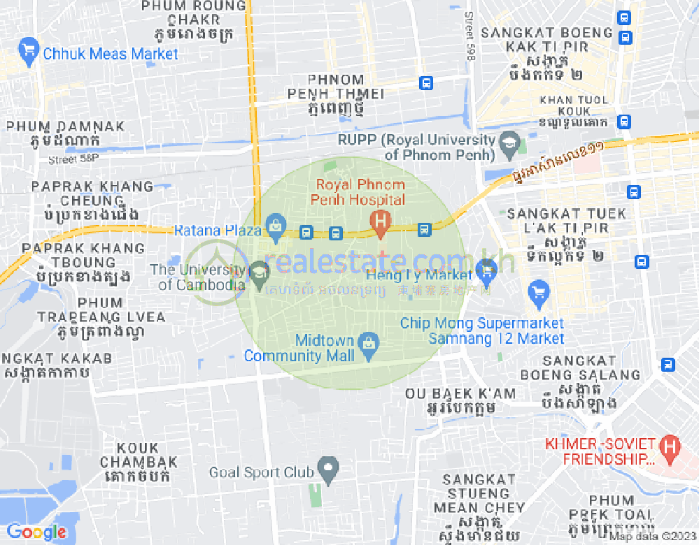 Tuek Thla屯, 森速区, 金边地图