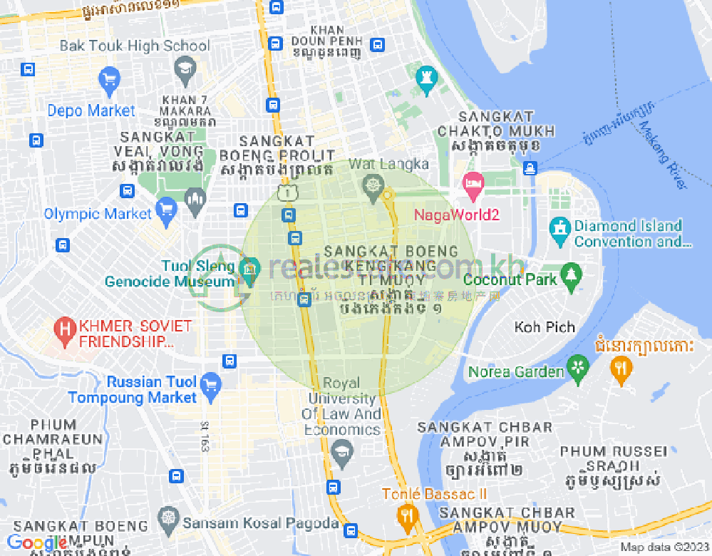 Map of BKK 1, Boeng Keng Kang, Phnom Penh
