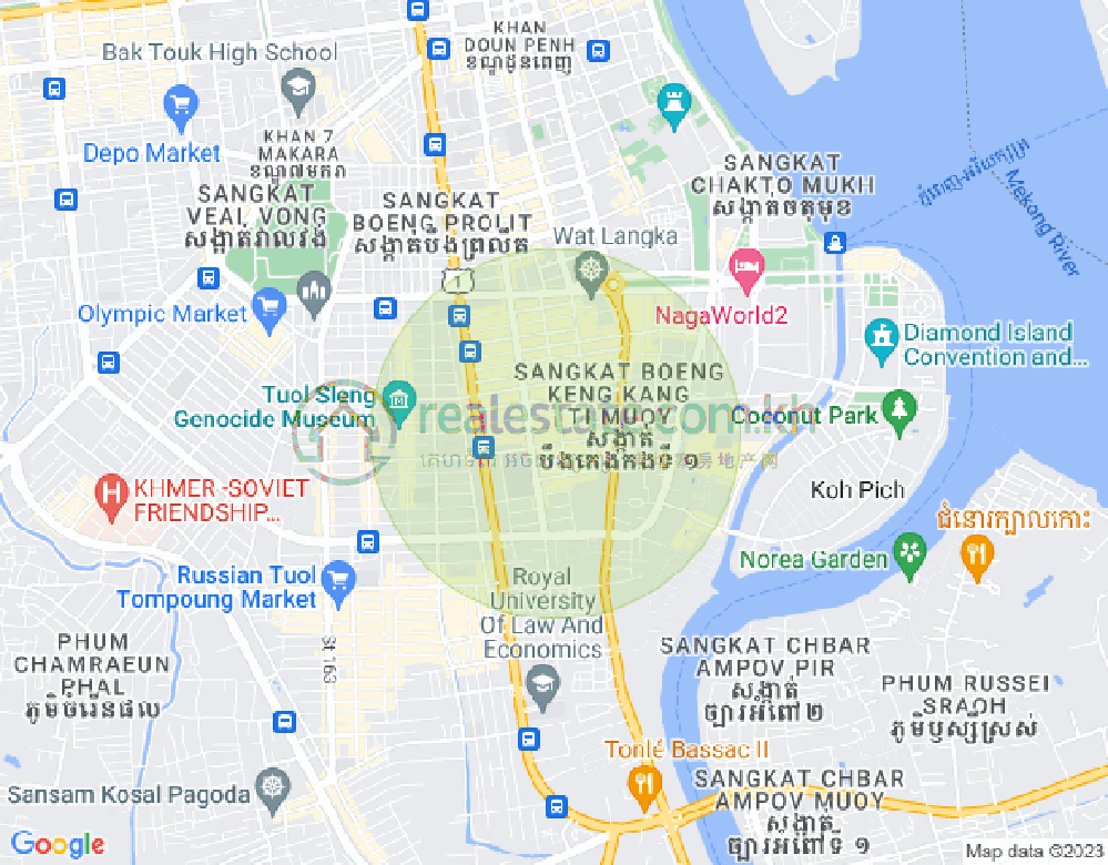 Map of BKK 1, Boeng Keng Kang, Phnom Penh