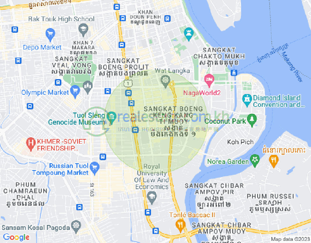Map of BKK 1, Boeng Keng Kang, Phnom Penh