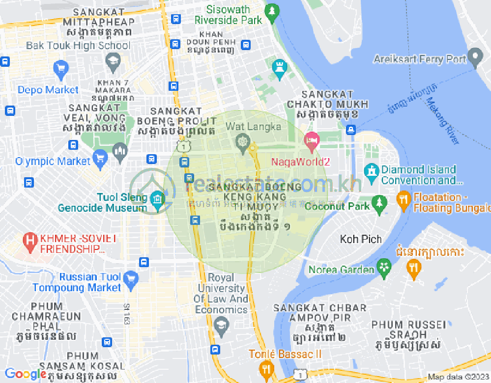 万景岗2分区（BKK2), 波哥堪, 金边地图