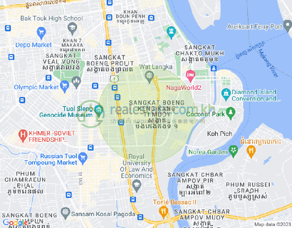 만경강2부구(BKK2), 벙껭깡, 프놈펜 지도
