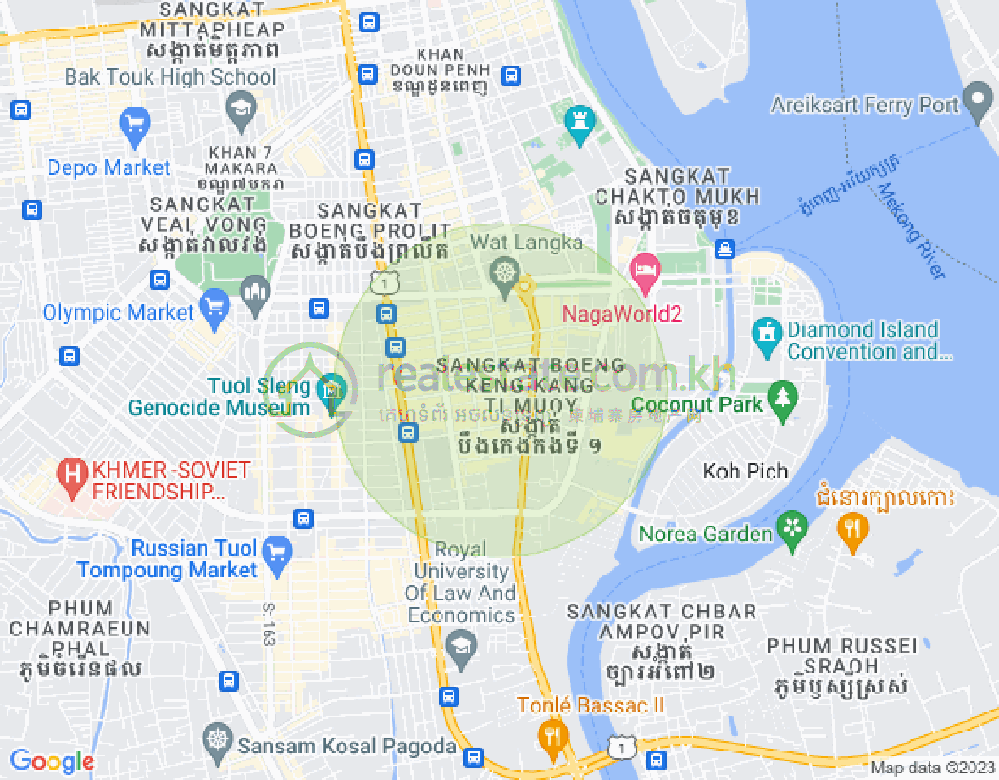 万景岗2分区（BKK2), 波哥堪, 金边地图