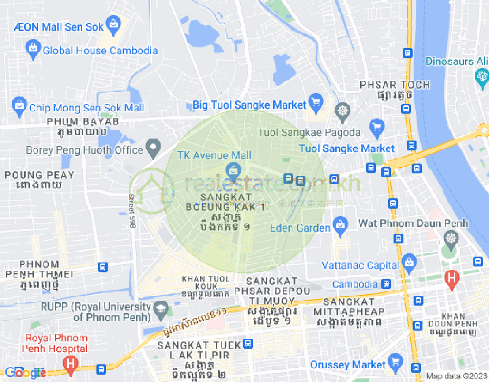 万谷湖1分区, 堆谷区, 金边地图