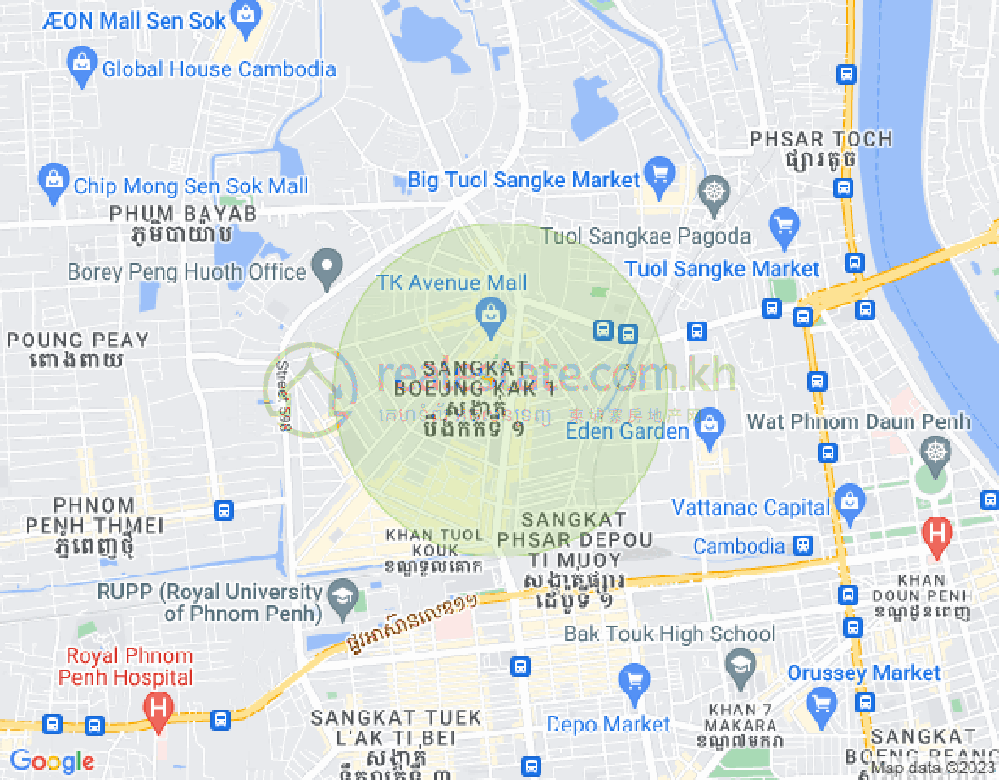 万谷湖1分区, 堆谷区, 金边地图
