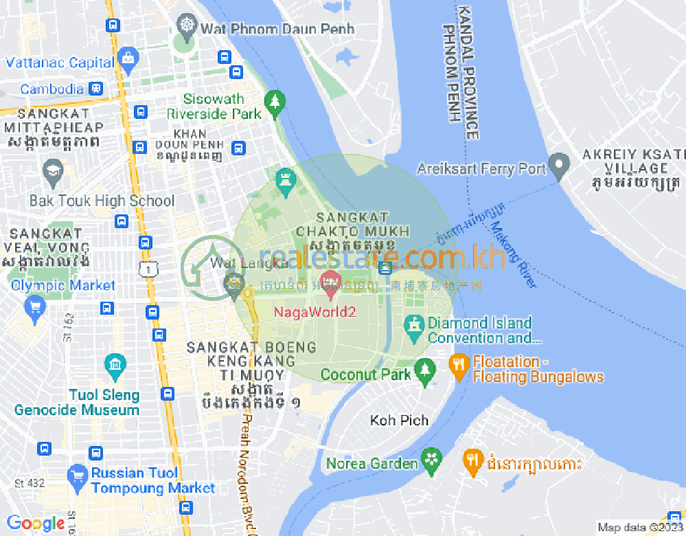 Carte de Chakto Mukh, Daun Penh, Phnom Penh