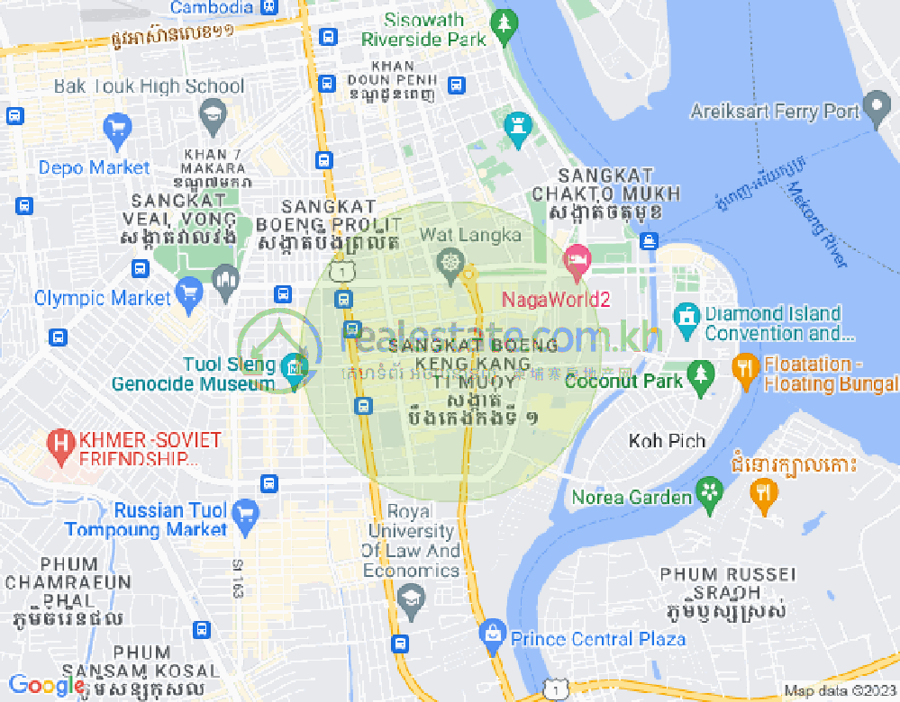 万景岗2分区（BKK2), 波哥堪, 金边地图