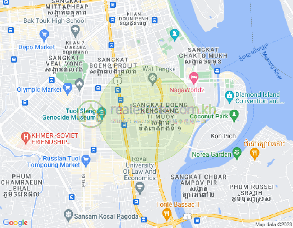 Map of BKK 1, Boeng Keng Kang, Phnom Penh